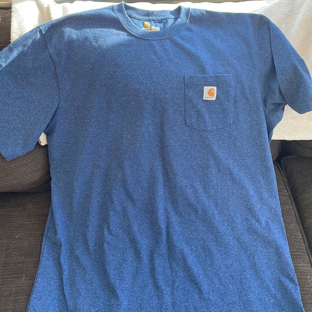 Blue carhartt original fit tshirt with pocket